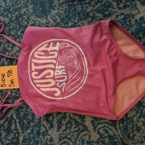 Justice Pink One Piece Swimsuit Sporty Design